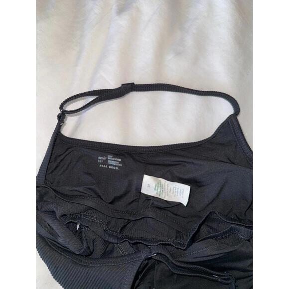 Aerie Scoop ribbed longline bralette bikini top Size small Black - Picture 3 of 6